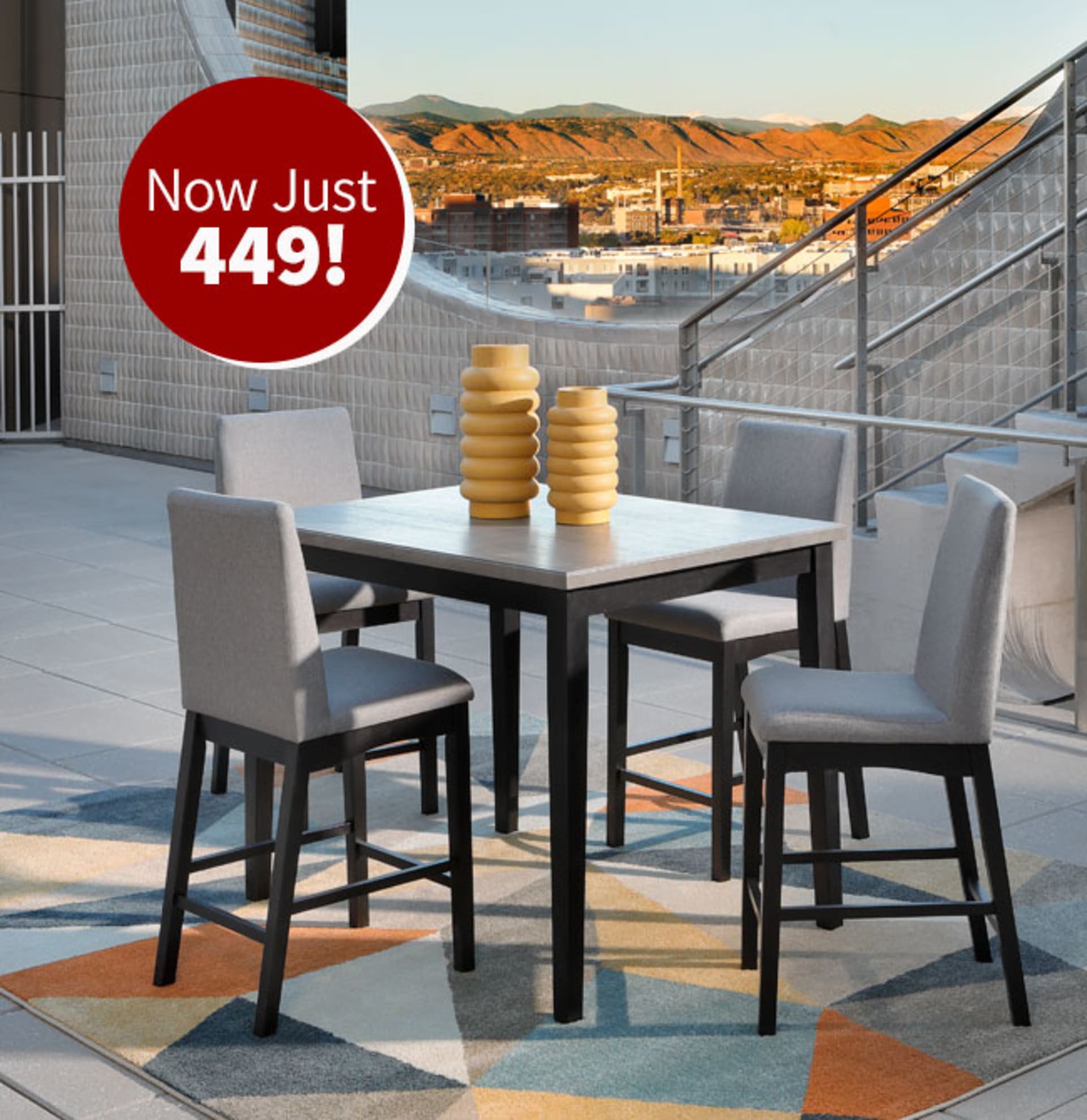 Trenton Counter Height Dining Set at Lookout point of Denver Art Museum. Now Just 449!