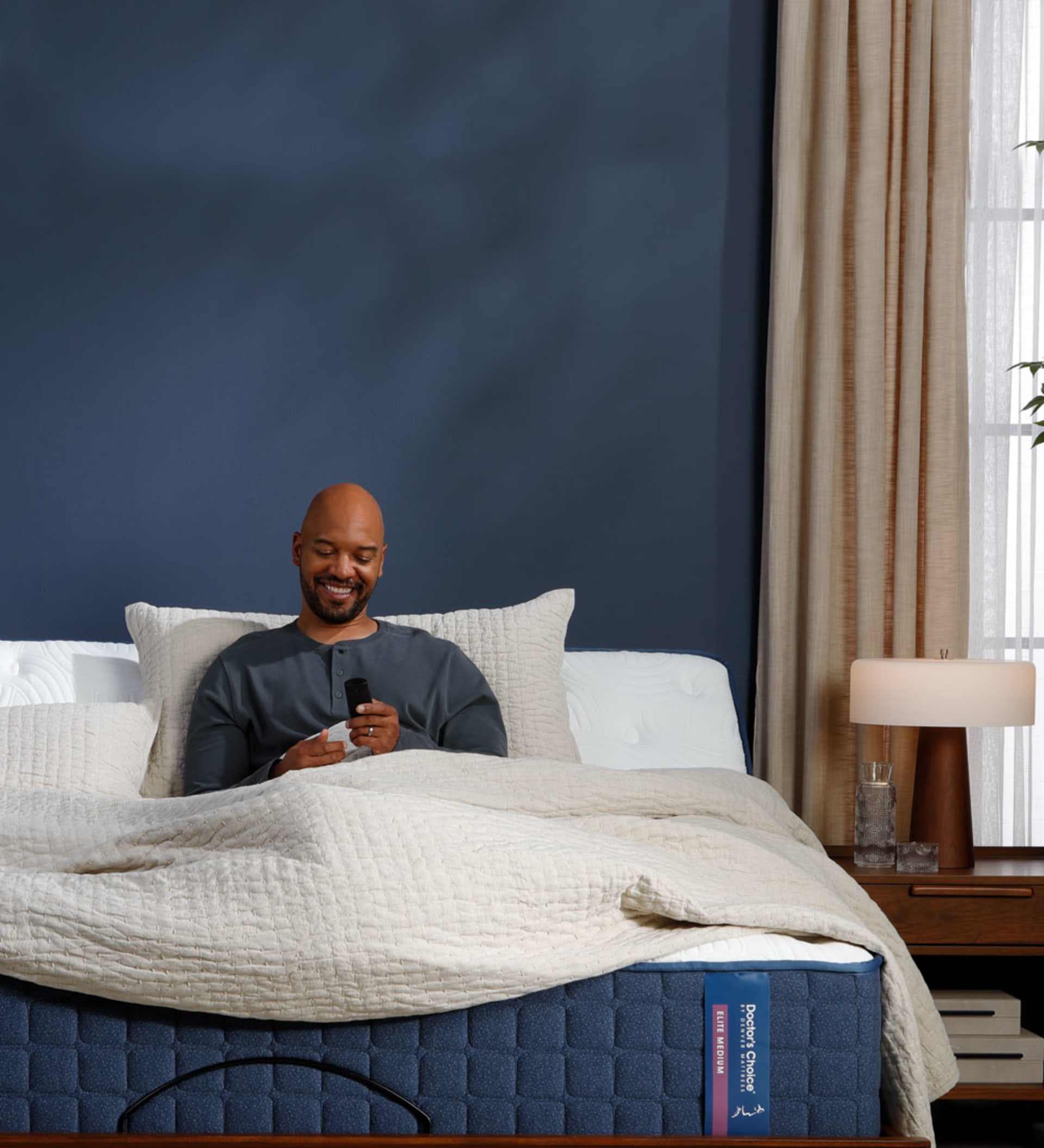 Doctors Choice Elite Mattress on Adjustable Base in Living Room