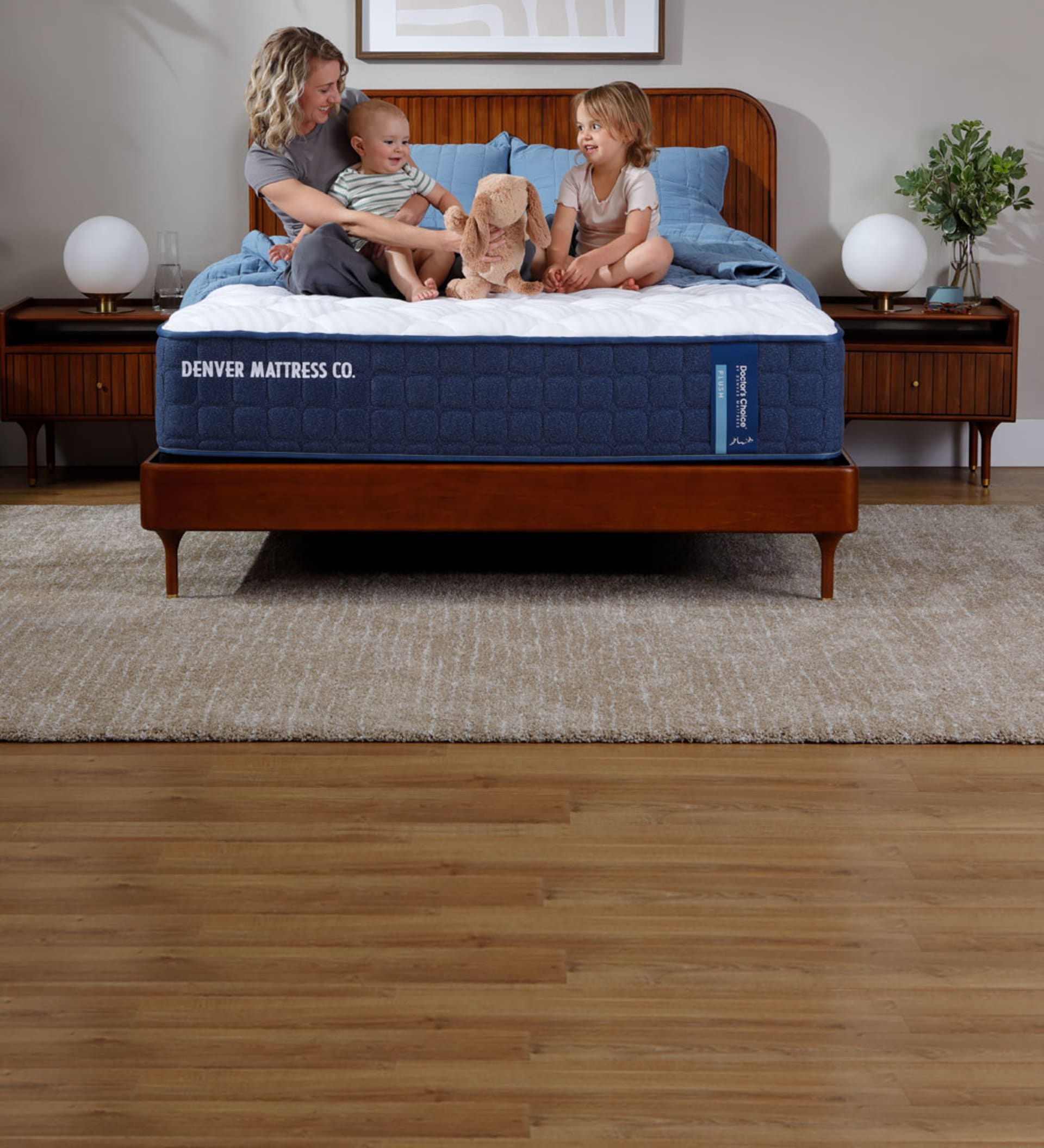 Doctors Choice Original Plush Mattress in Bedroom with Family