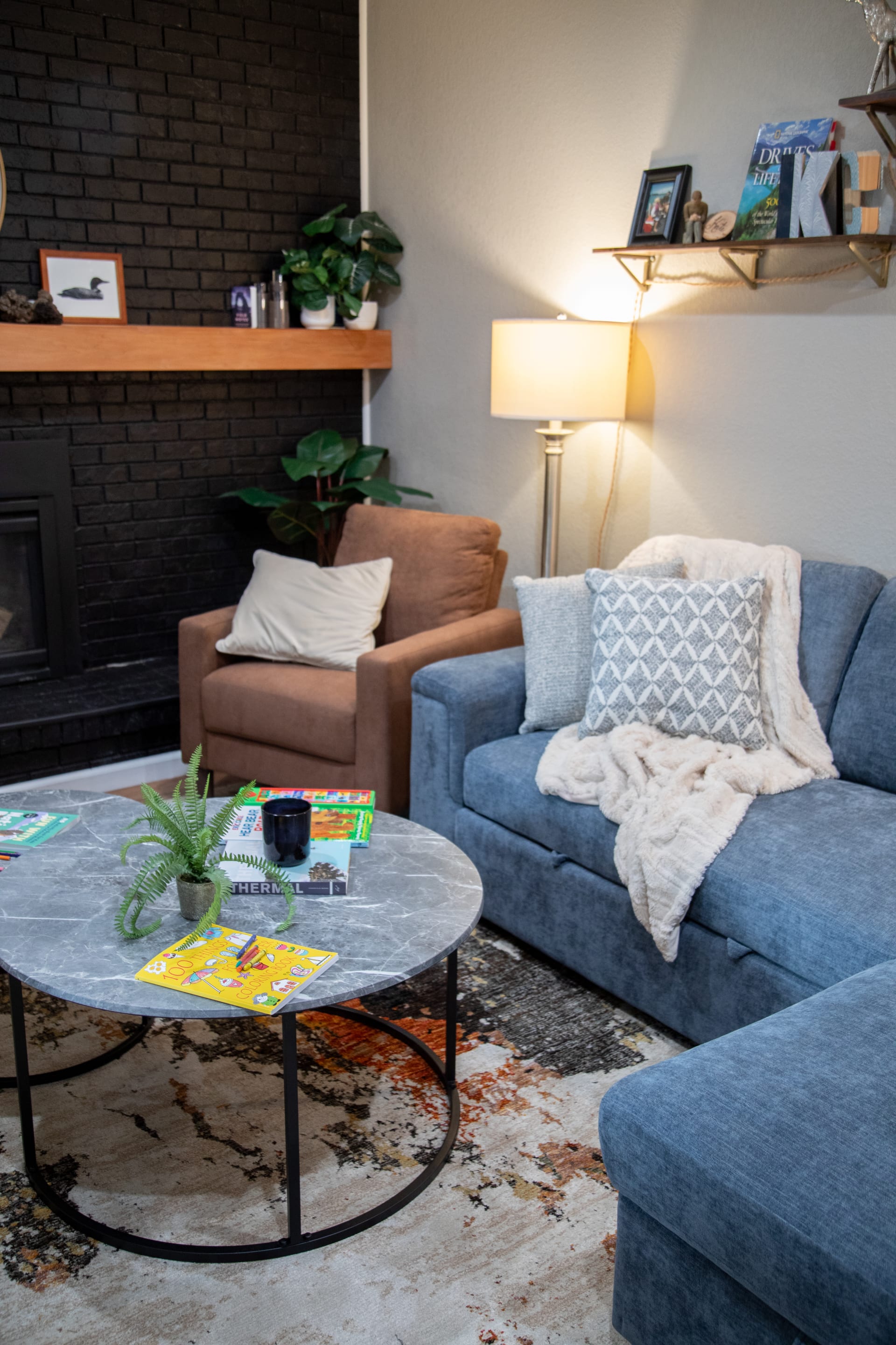 Parker Nesting Tables styled in Kate's modern home for Real Spaces