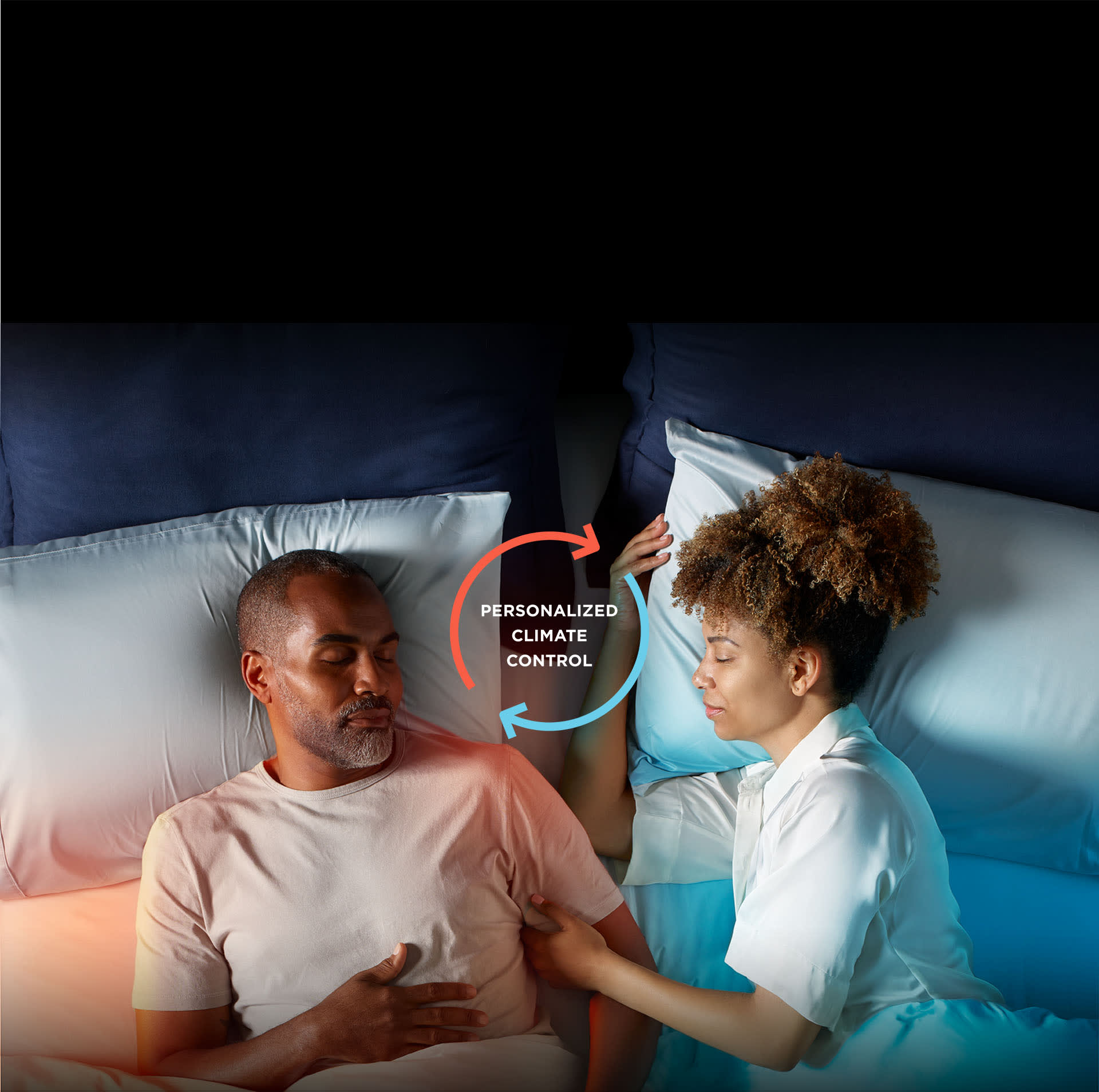 Man and woman sleeping in bed