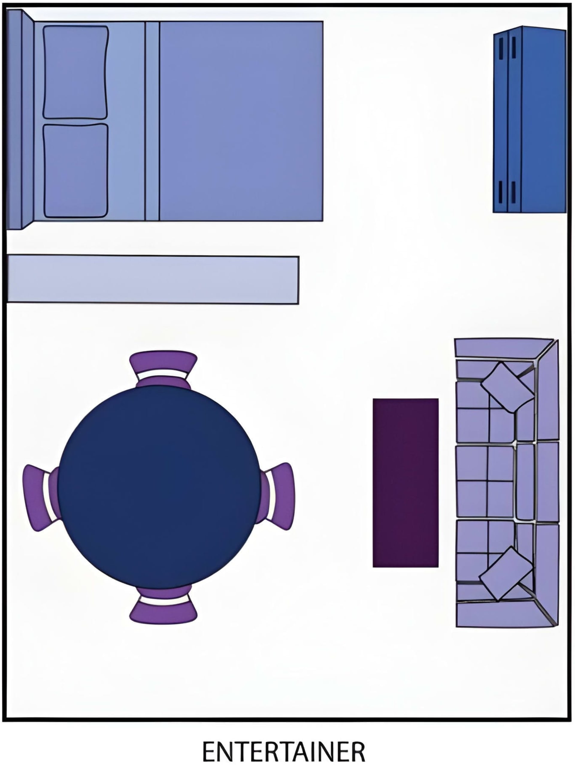 Entertainer studio apartment layout