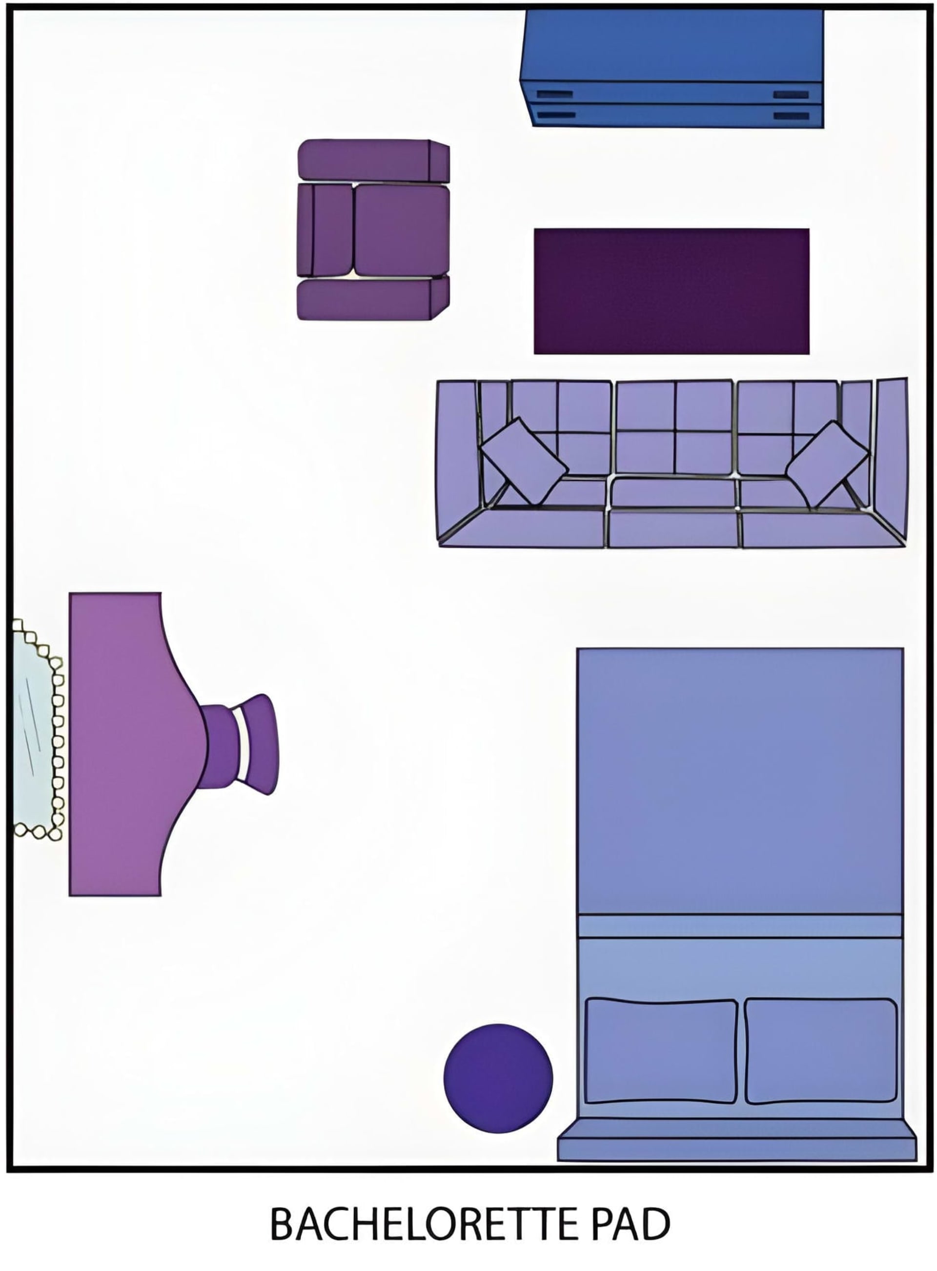 Bachelorette pad studio apartment layout