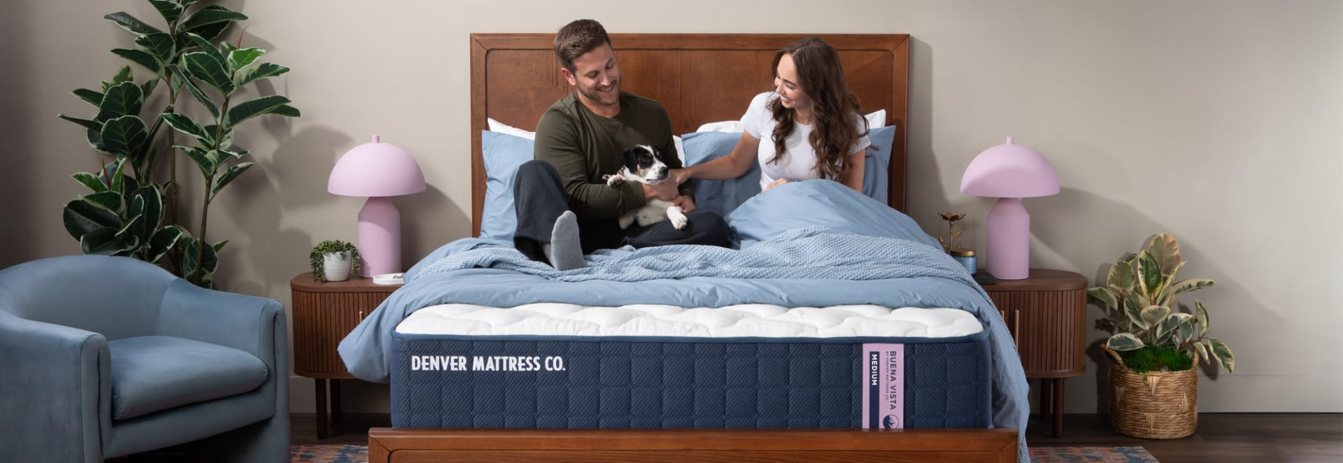 Buena Vista Medium Mattress in Bedroom with Family