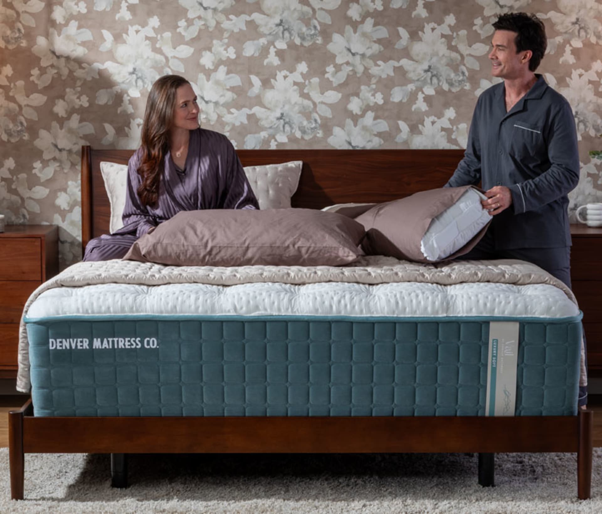 Luxury Mattress in Bedroom with People lounging