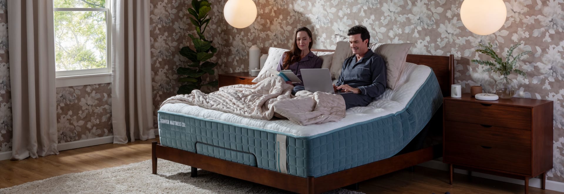 Vail Mattress on Hibernation Adjustable Base in Bedroom