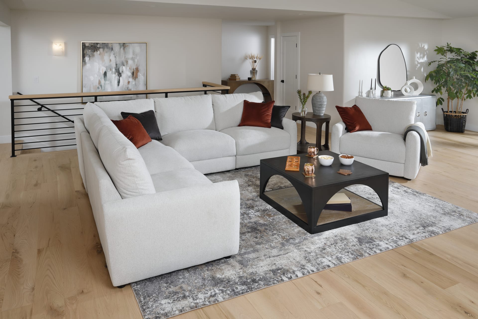 Downing 5 Pc. Power Reclining Sectional and Recliner