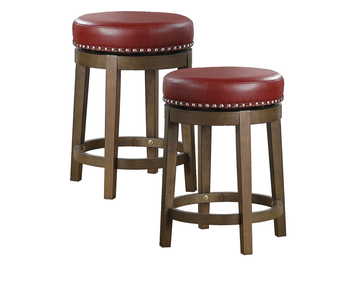 Two Coring Red 24 Inch Barstools on white background