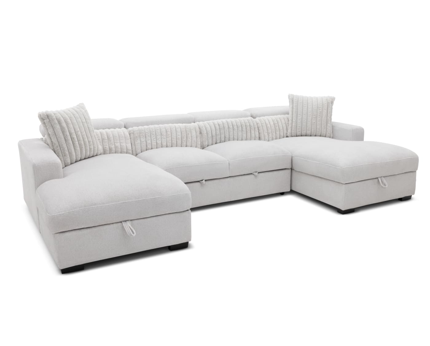 Roxy 3 Pc Double Chaise Sectional Grey