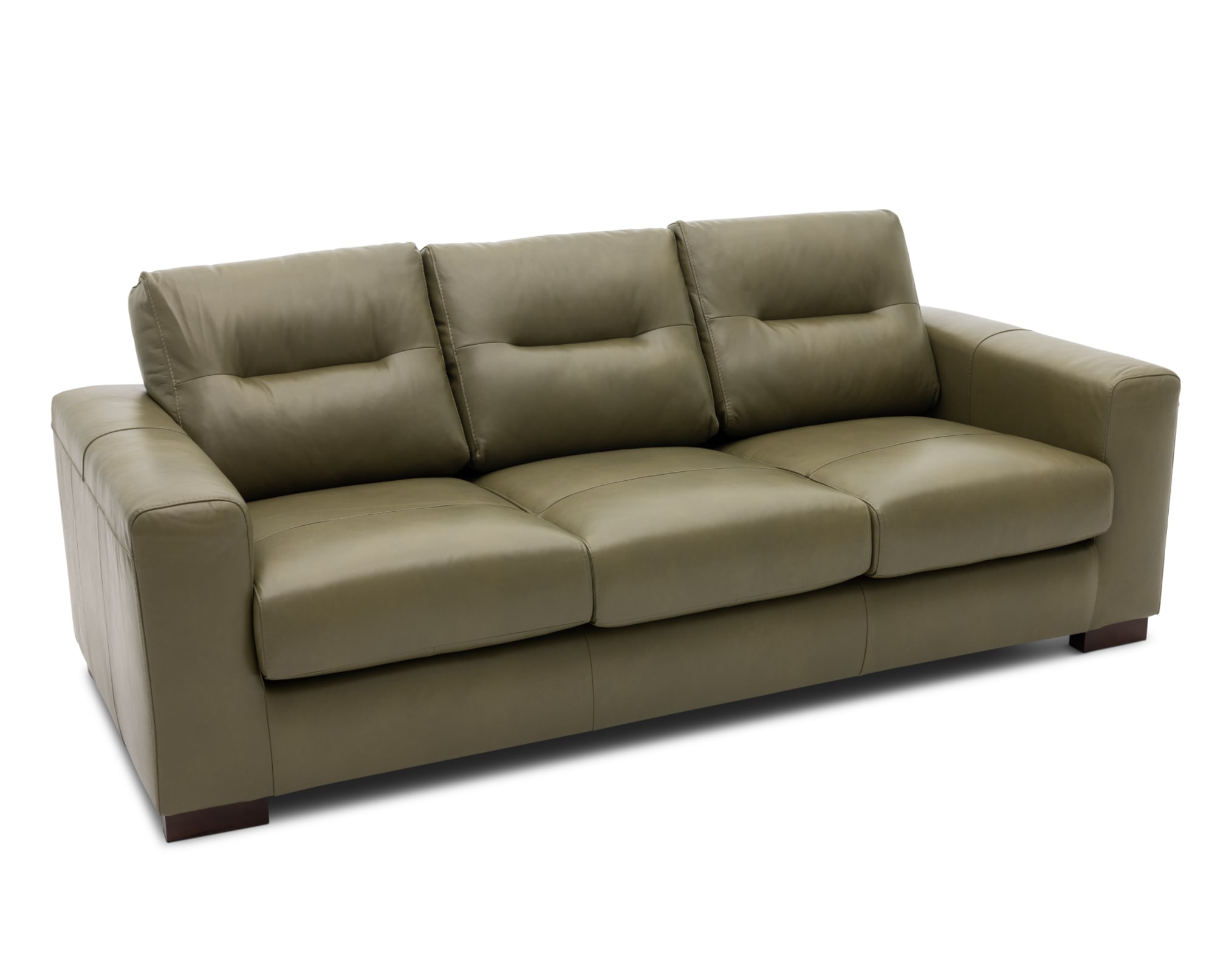 Ledger Olive Leather Sofa