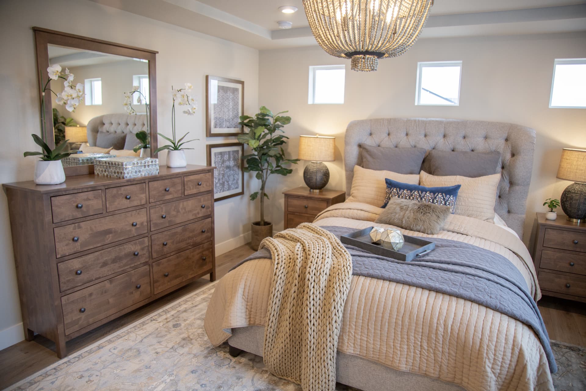Gray Tufted Upholstered Bed