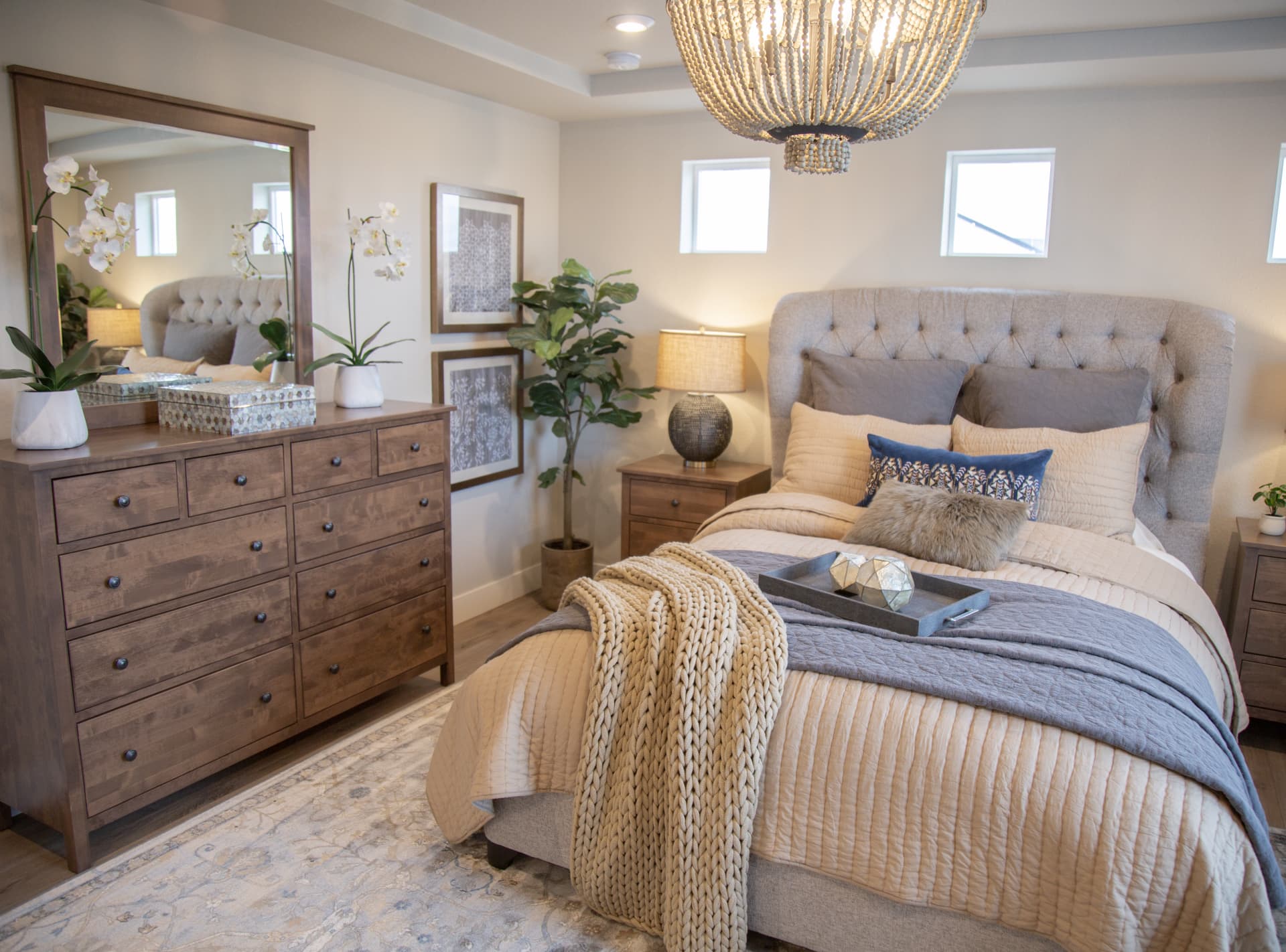 Gray Tufted Upholstered Bed