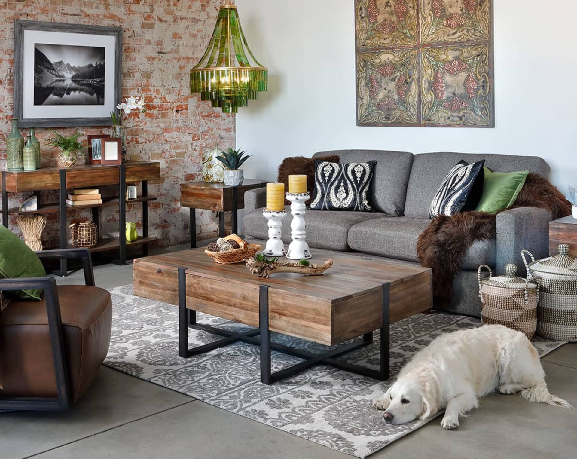 Boho Living Room Style Green Tones