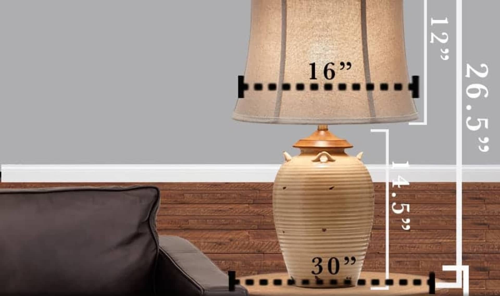 Image of table lamp size dimensions