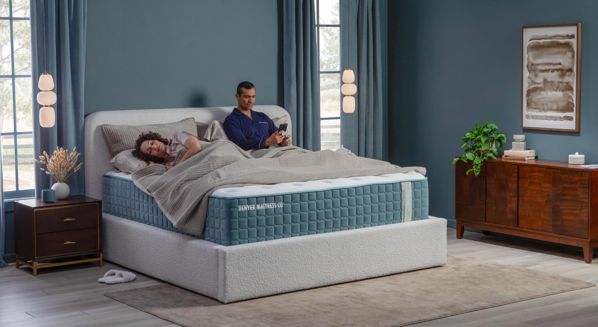 Telluride Luxury Mattress with couple in bedroom
