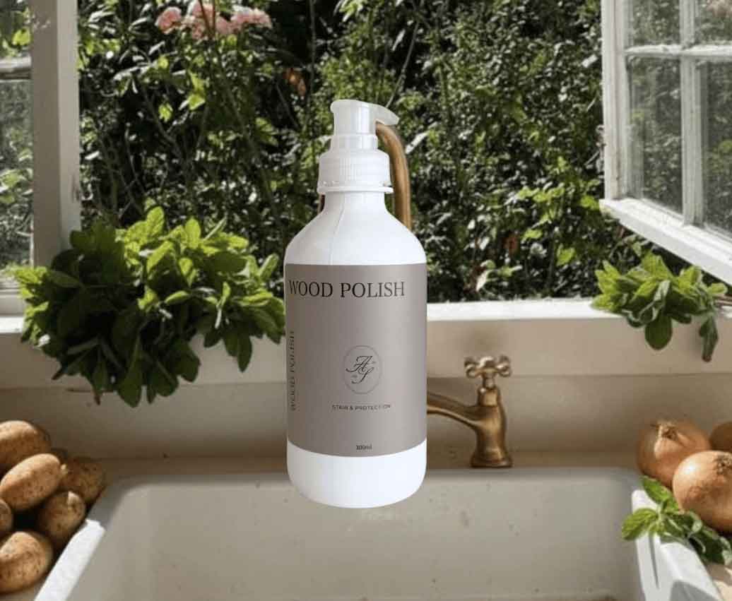 full bottle of wood polish